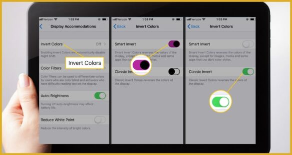 how to invert colors on iPhone